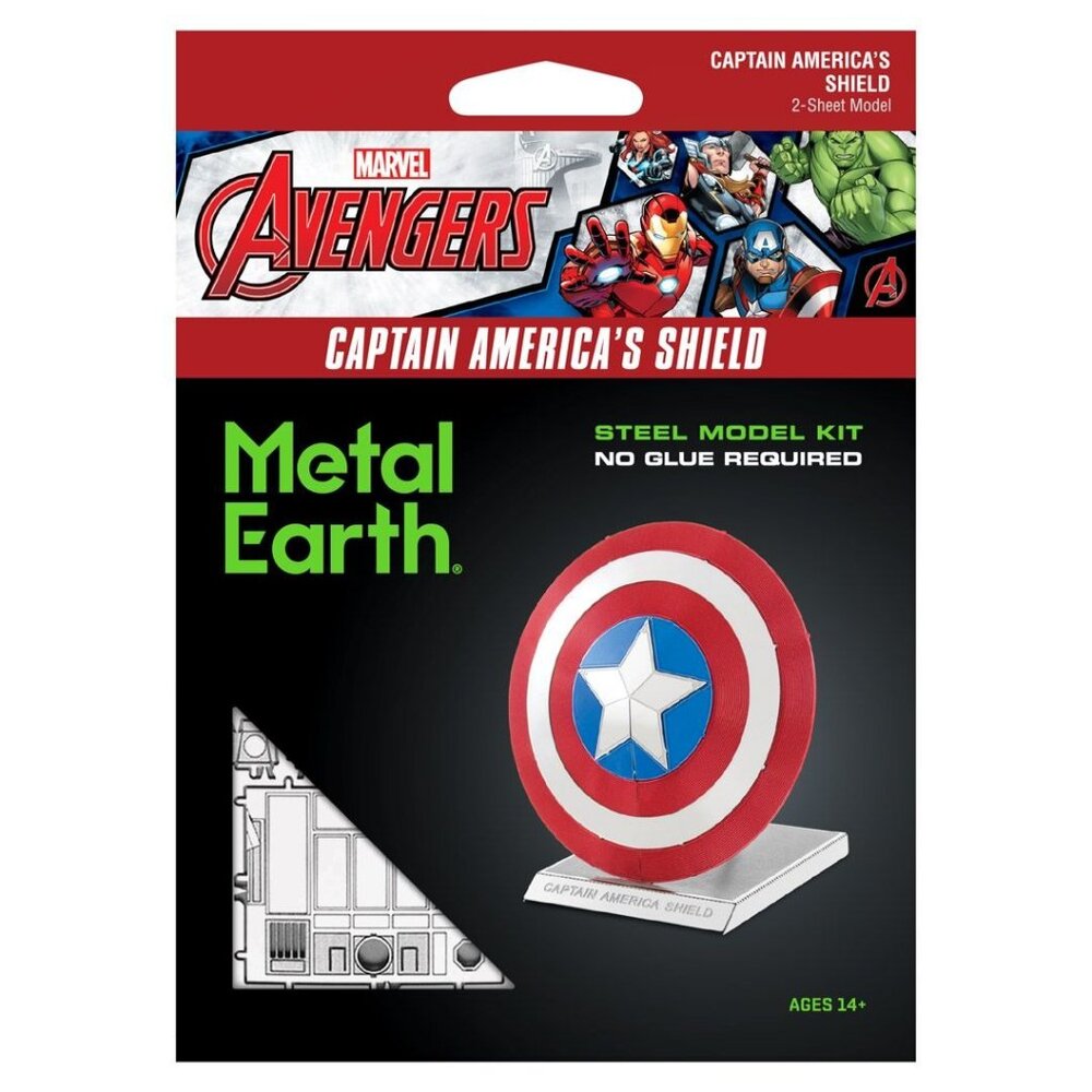 Fascinations Metal Earth Marvel Comics Captain America shield Model Kit Steel Mo